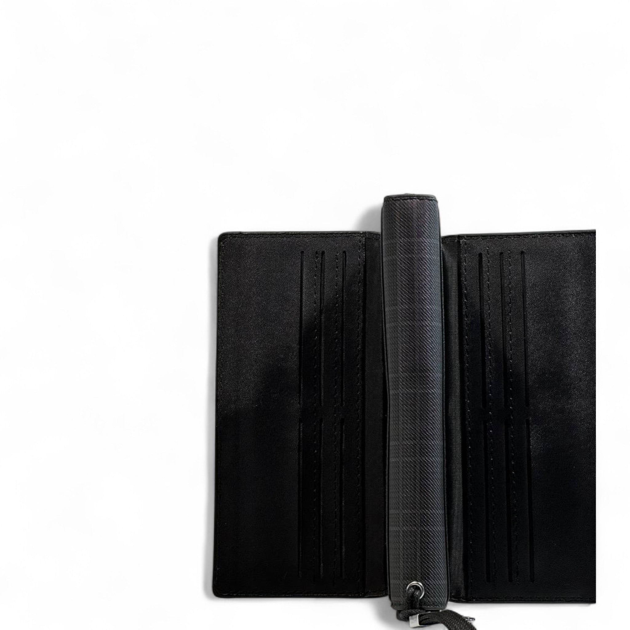 🖤 Montblanc Checkered Long Wallet – Black Edition ✨