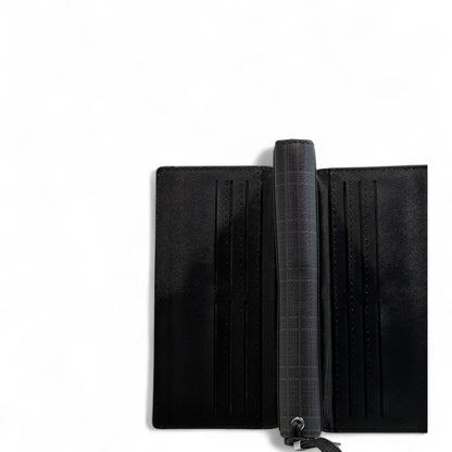 🖤 Montblanc Checkered Long Wallet – Black Edition ✨