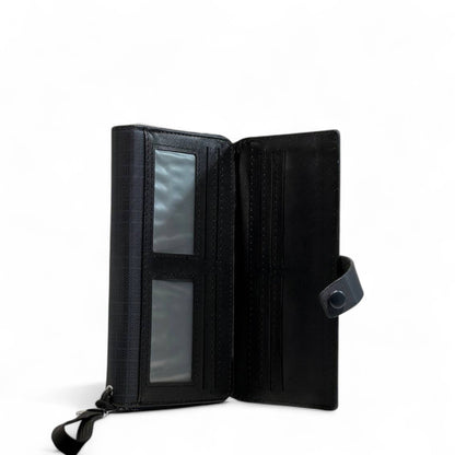 💙 Montblanc Blue Check Long Wallet – Signature Edition 💼