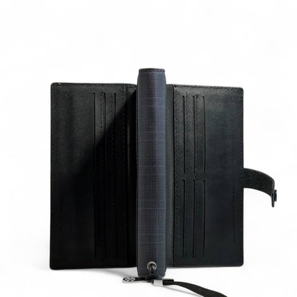 💙 Montblanc Blue Check Long Wallet – Signature Edition 💼