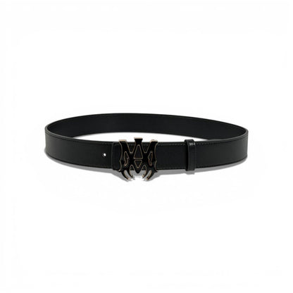 🖤 Amiri Black Leather Belt Signature Logo Buckle 110cm Luxury Men’s Belt
