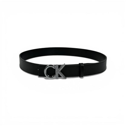 🖤 Calvin Klein Black Leather Belt Silver CK Buckle 115cm Men’s Luxury Belt