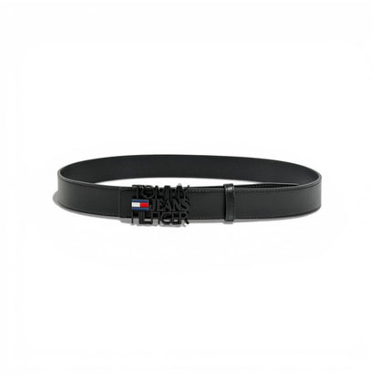 🖤 Tommy Hilfiger Tommy Jeans Black Leather Belt Logo Buckle 115cm | Men’s Designer Belt