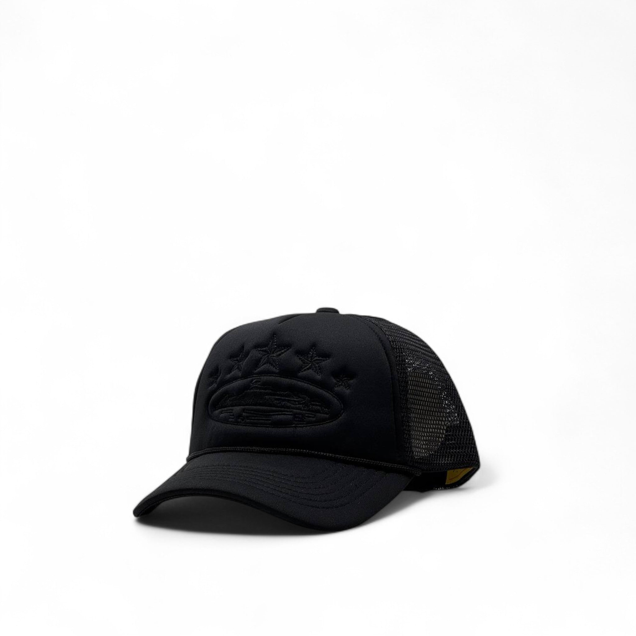 Corteiz Tonal Embroidered Trucker Cap – Blackout Edition 🖤🧢