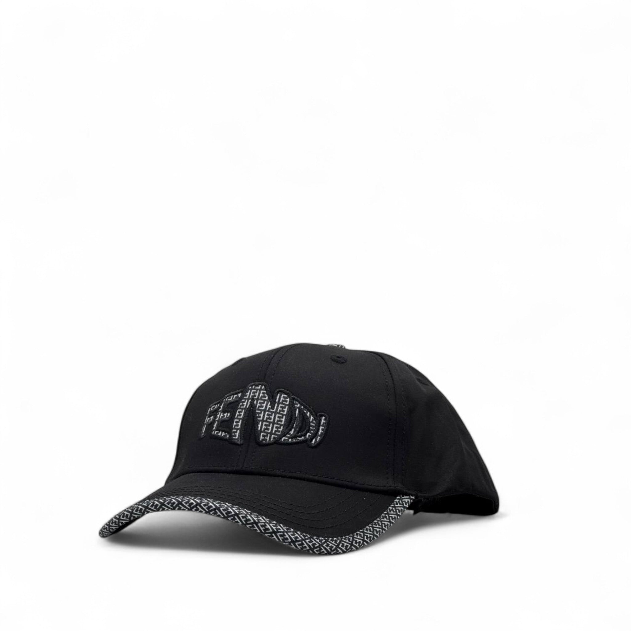 🧢 Fendi Black Embroidered Cap – Bold Monogram, Luxe Energy 🖤🧵