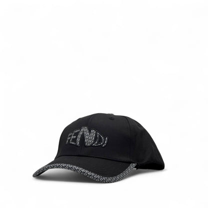 🧢 Fendi Black Embroidered Cap – Bold Monogram, Luxe Energy 🖤🧵