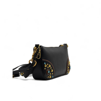 👜 Miu Miu Black Studded Shoulder Bag – Edgy Glamour, Italian Craft 💎🇮🇹