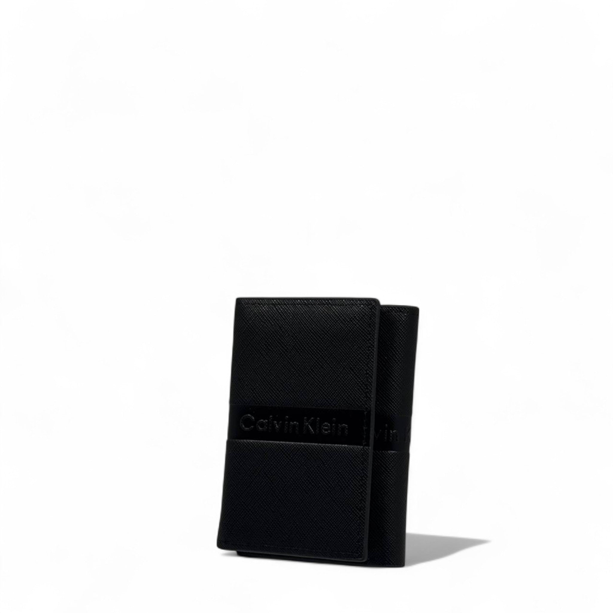 Calvin Klein Black Leather Card Wallet – Minimalist Embossed Edition