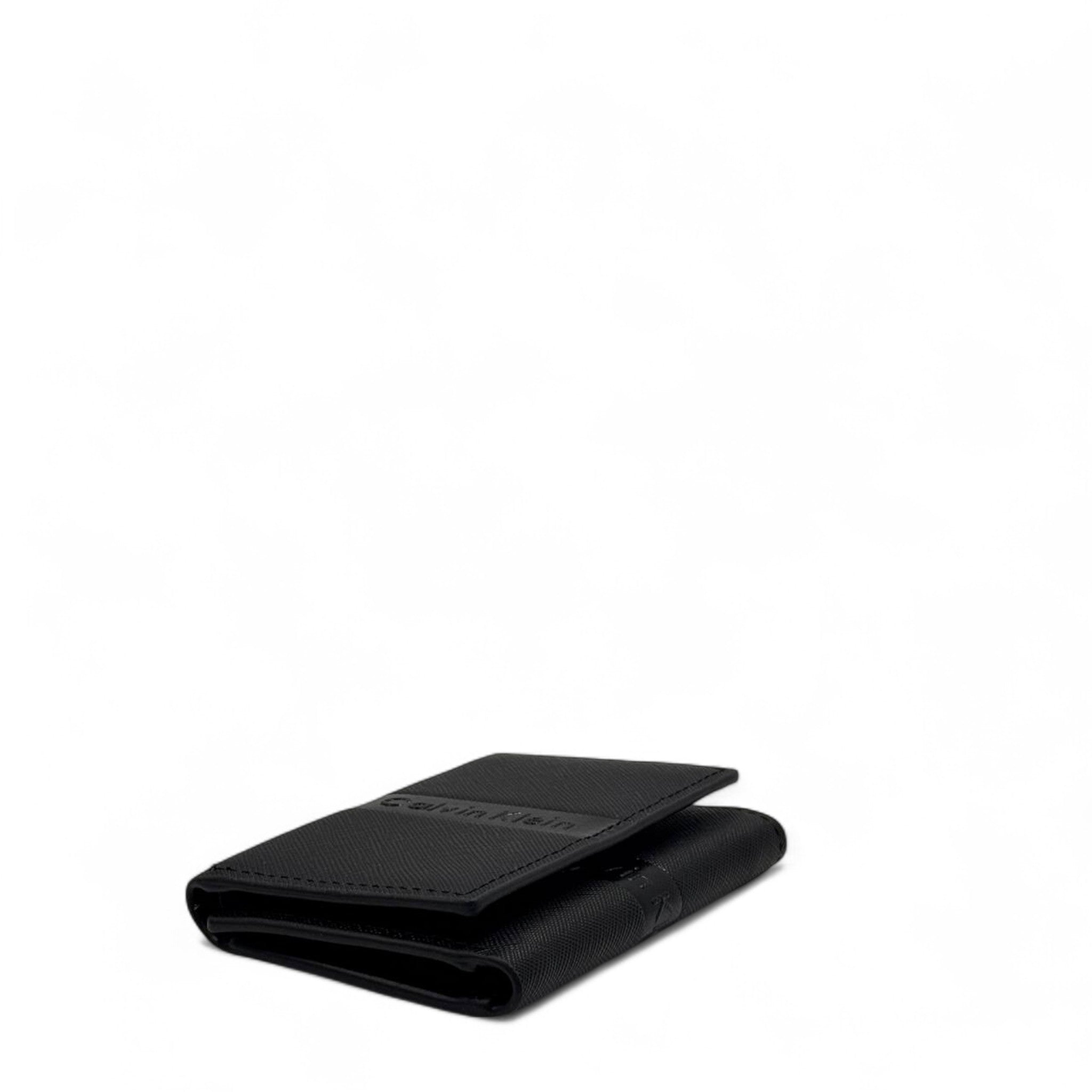 Calvin Klein Black Leather Card Wallet – Minimalist Embossed Edition