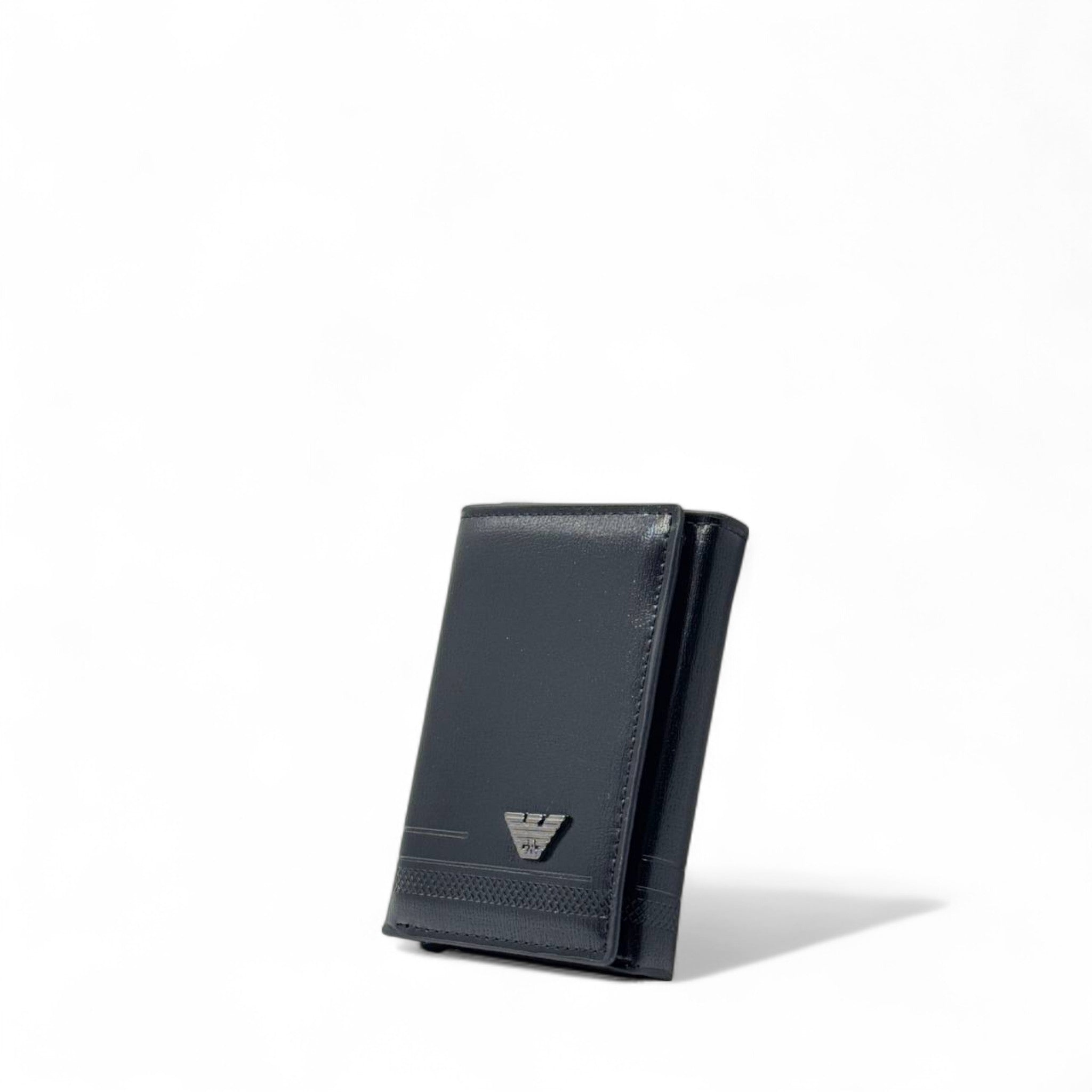 Emporio Armani Black Leather Wallet – Sleek Eagle Logo Edition
