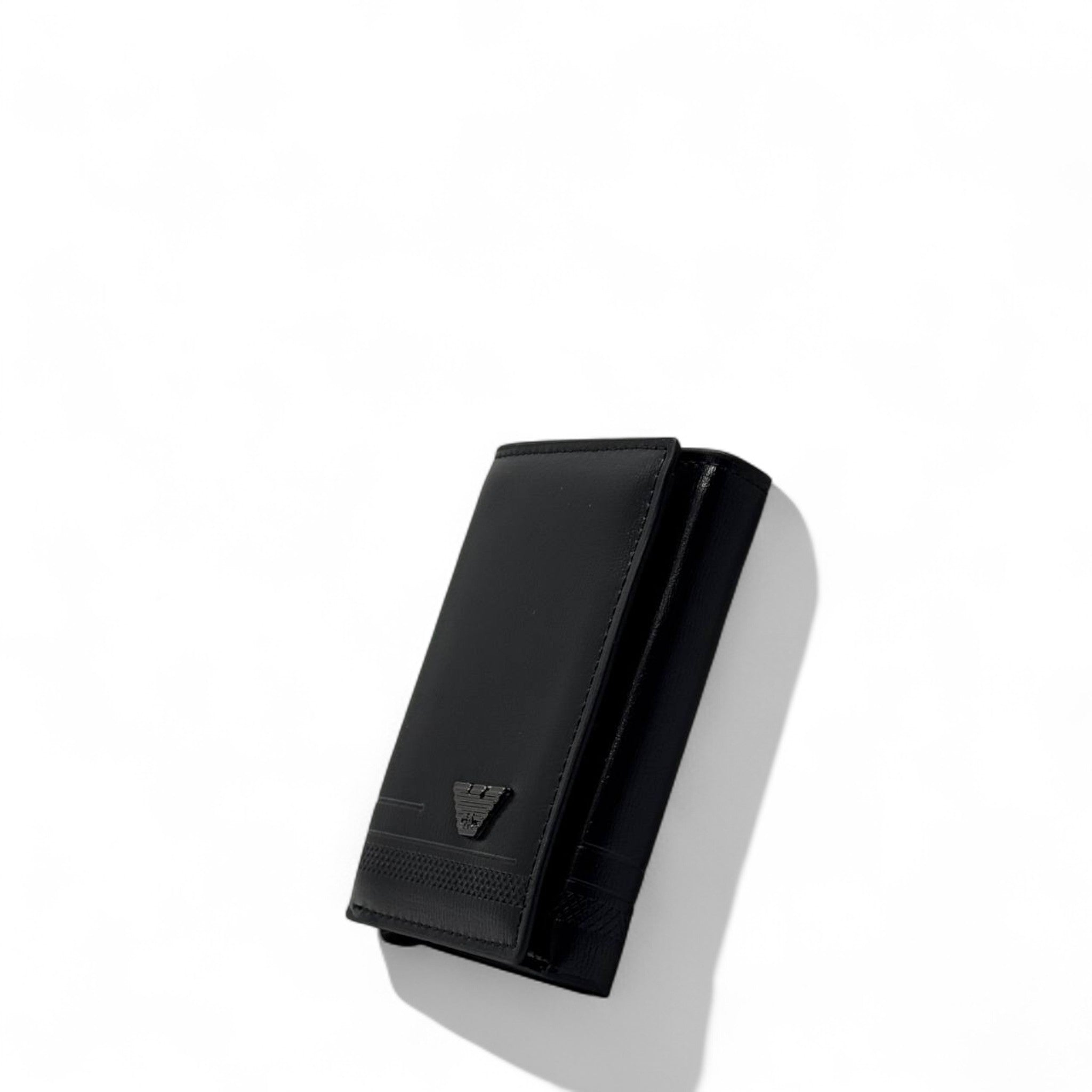 Emporio Armani Black Leather Wallet – Sleek Eagle Logo Edition