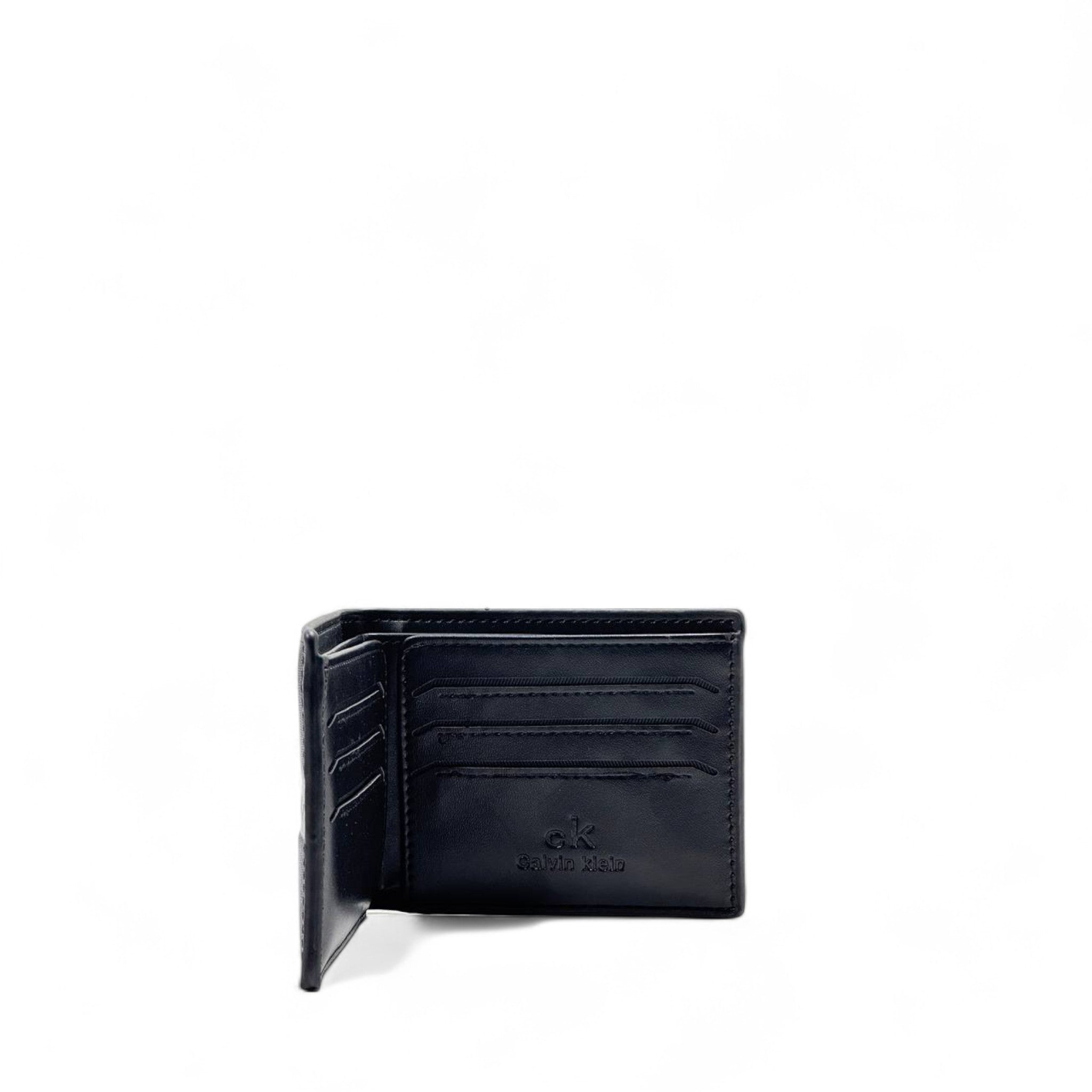 Calvin Klein Black Leather Wallet – Embossed Band Signature Edition