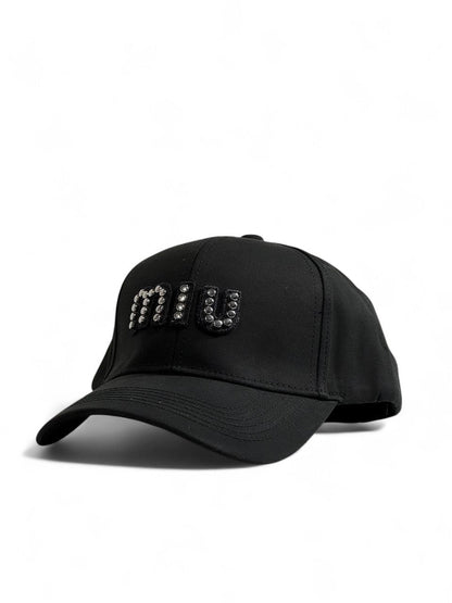 🖤 Miu Miu Crystal Logo Black Cap 🖤