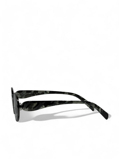 🖤 Miu Miu Camo Round-Frame Statement Sunglasses