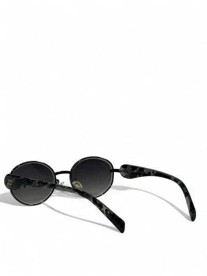 🖤 Miu Miu Camo Round-Frame Statement Sunglasses