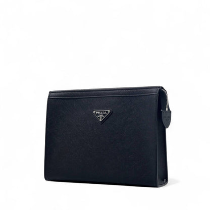 Prada Black Saffiano Leather Clutch 🖤 | Luxury Designer Pouch
