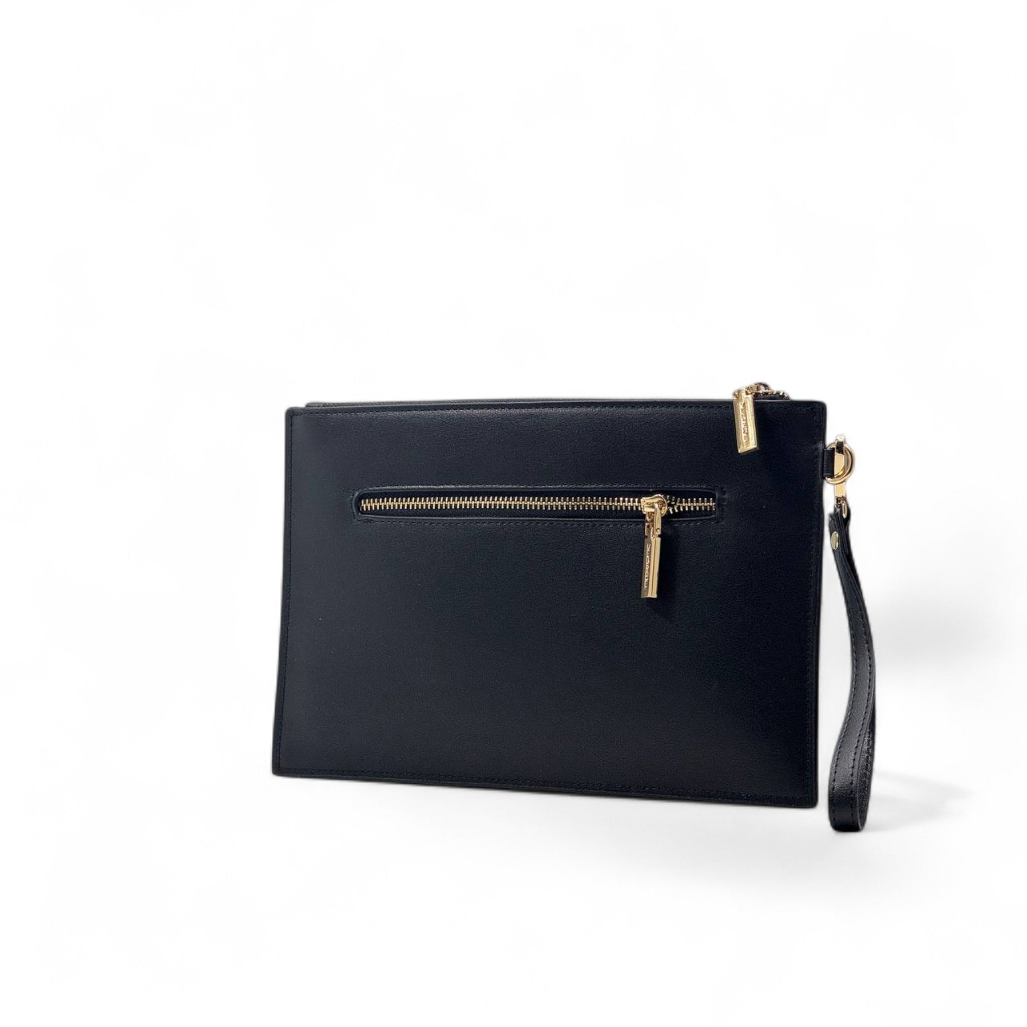 Versace Black Medusa Clutch 🖤 | Gold Emblem Leather Wristlet