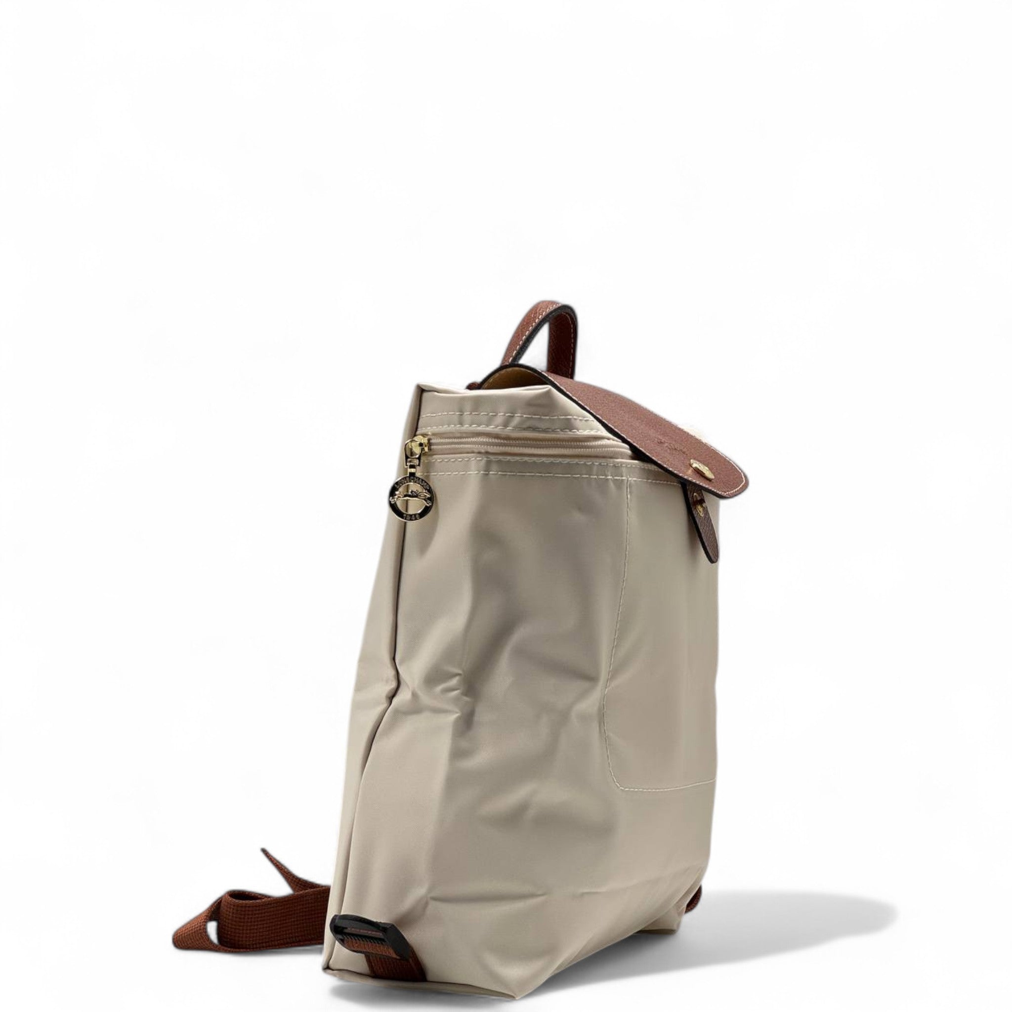 Longchamp Le Pliage Beige Nylon Backpack 🤎🎒 – Elegant Foldable Design