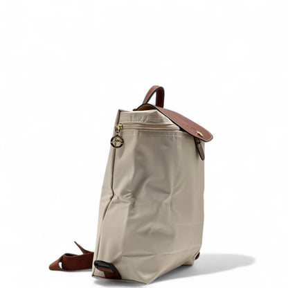 Longchamp Le Pliage Beige Nylon Backpack 🤎🎒 – Elegant Foldable Design