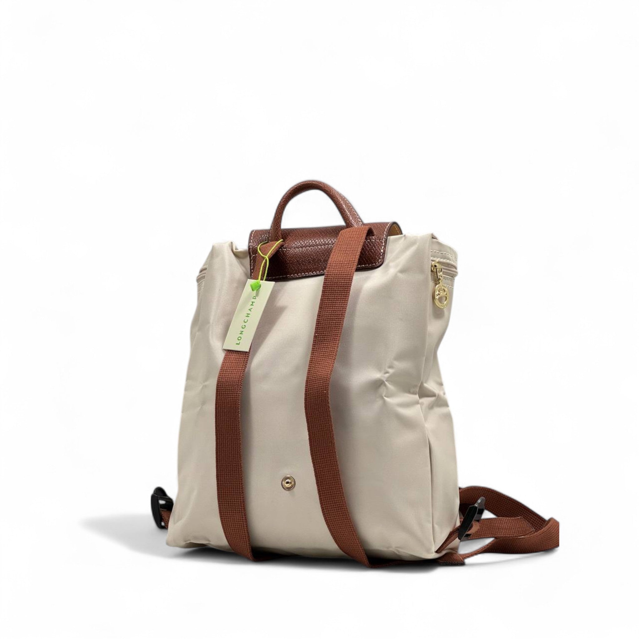 Longchamp Le Pliage Beige Nylon Backpack 🤎🎒 – Elegant Foldable Design