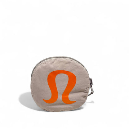 Lululemon Foldable Tote Bag – Beige with Bold Orange Logo 🧡