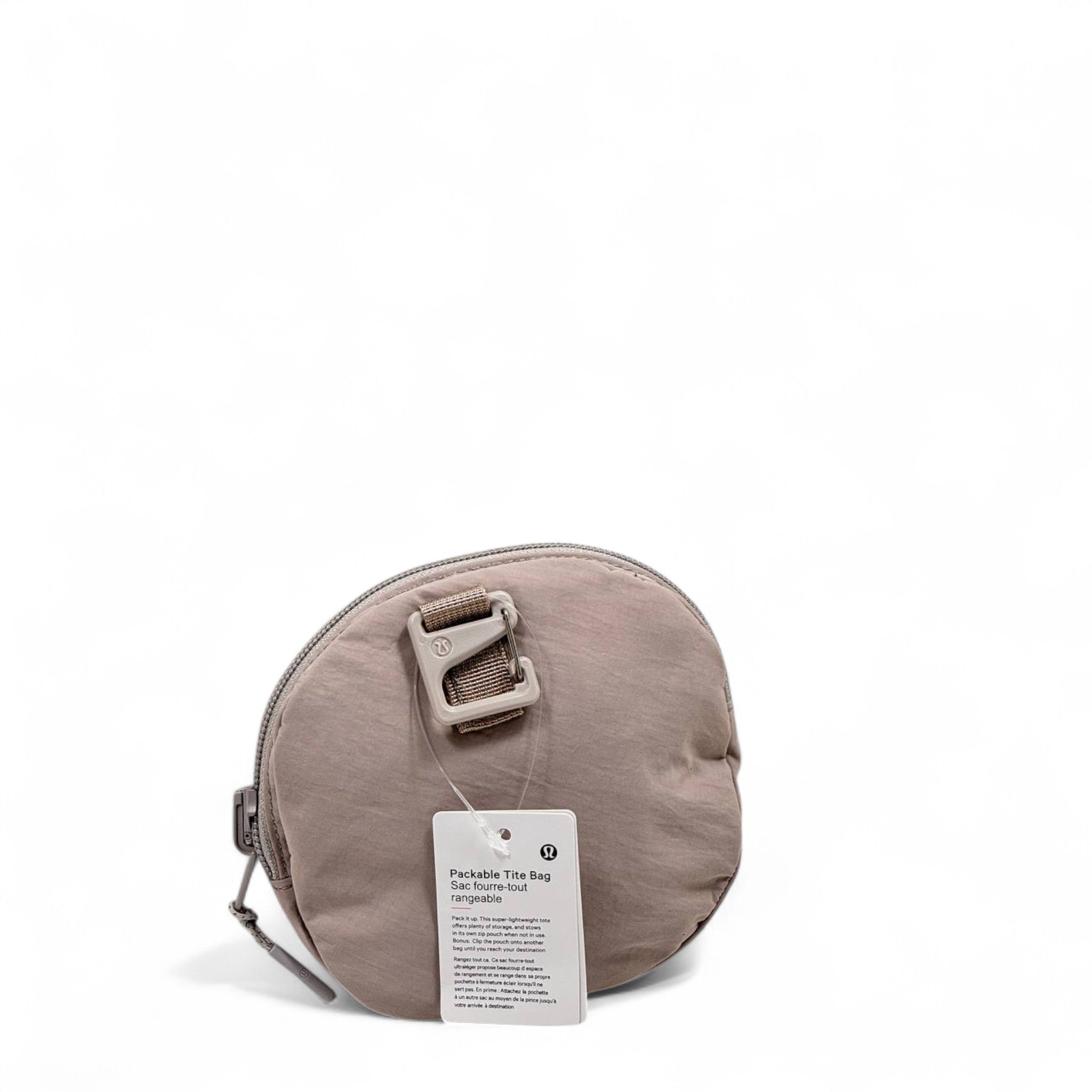 Lululemon Foldable Tote Bag – Beige with Bold Orange Logo 🧡