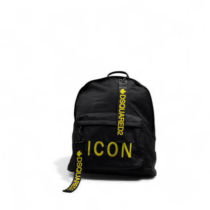 Dsquared2 ICON Black Backpack with Yellow Logo 💼⚡