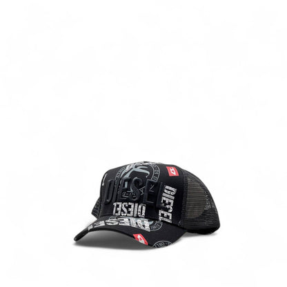 Diesel Graphic Logo Trucker Cap – Black Mesh Streetwear 🧢🔥