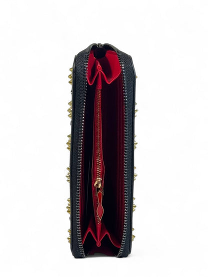 🖤 Christian Louboutin Black & Gold Studded Wallet – Daring Elegance, Iconic Style 💎