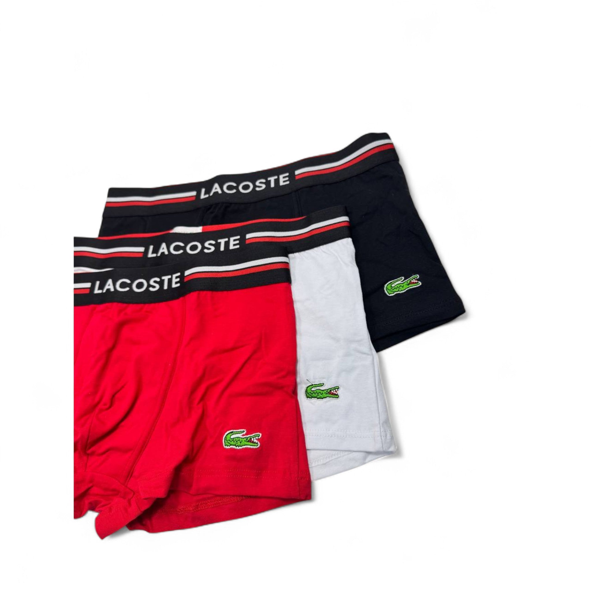 Lacoste Tricolor Boxer Briefs – 3 Pack, Premium Comfort with Signature Style