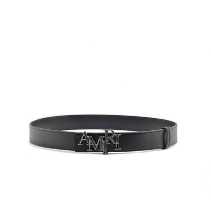 AMIRI Monogram Logo Belt – Black Leather | 115CM ✨ Luxury Streetwear