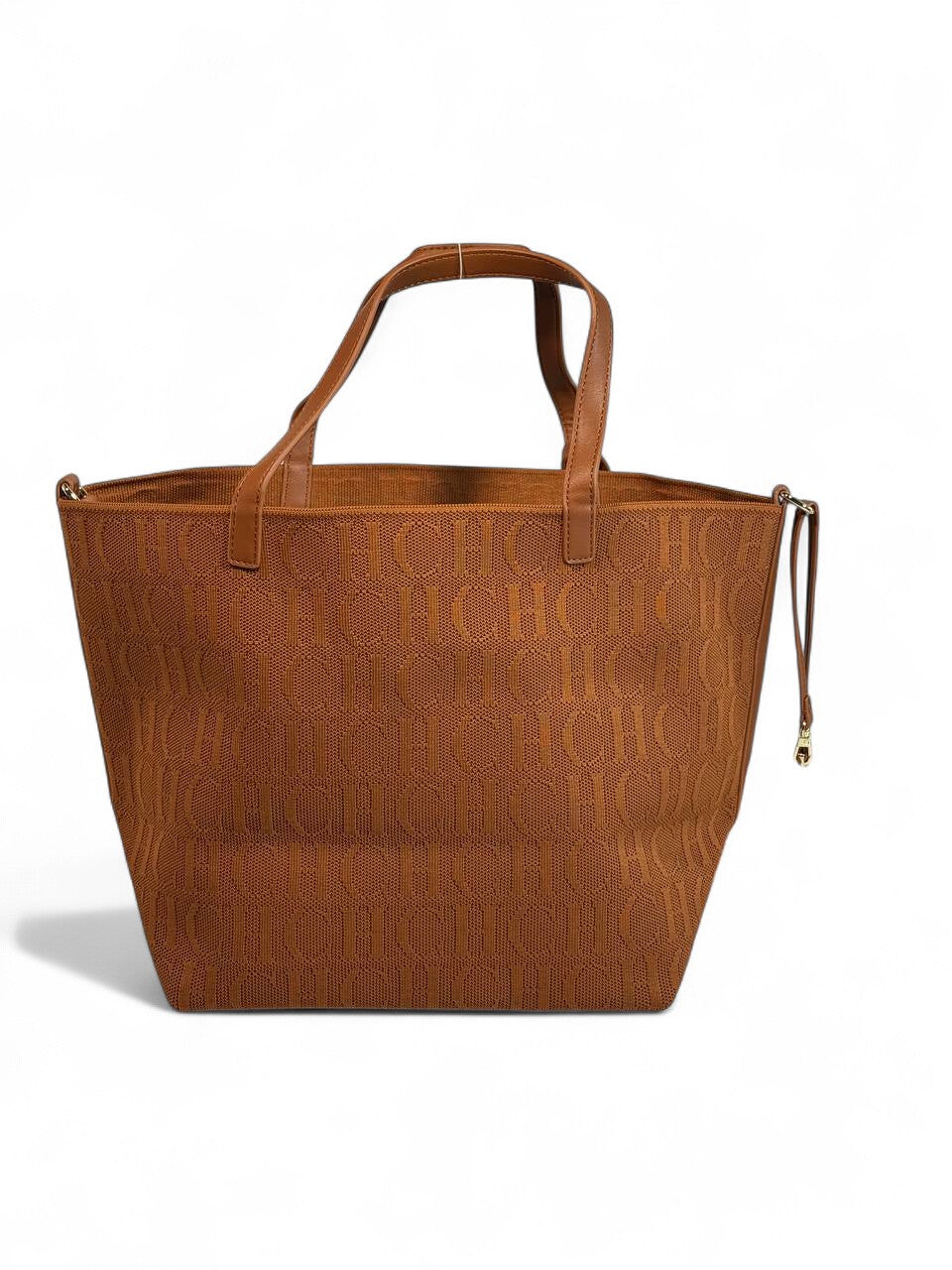 Carolina Herrera Brown Signature Tote Bag with Detachable Pouch – Classic Luxury & Effortless Elegance