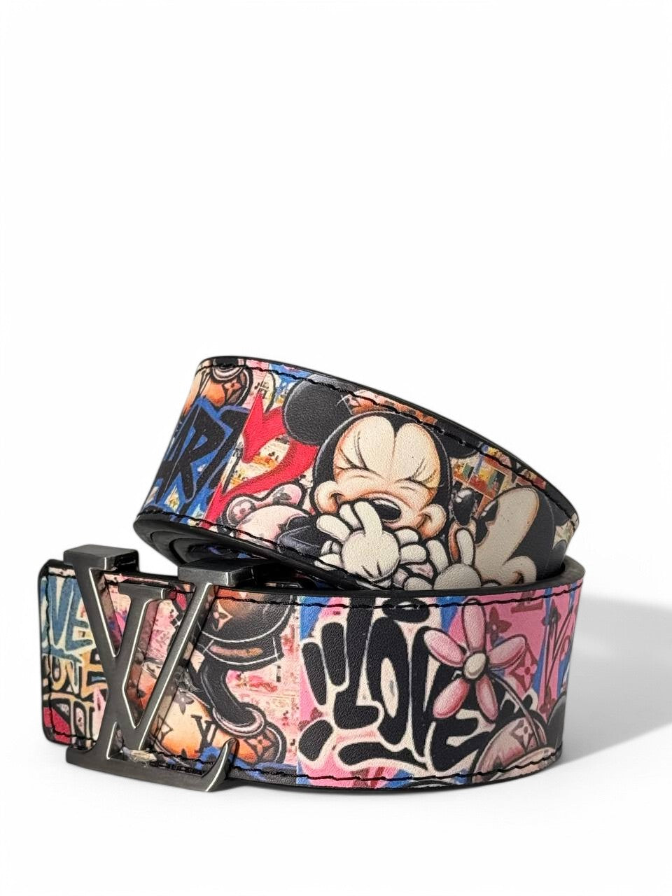 Louis Vuitton Graffiti Cartoon Art Belt – Limited Edition Streetwear LV Buckle