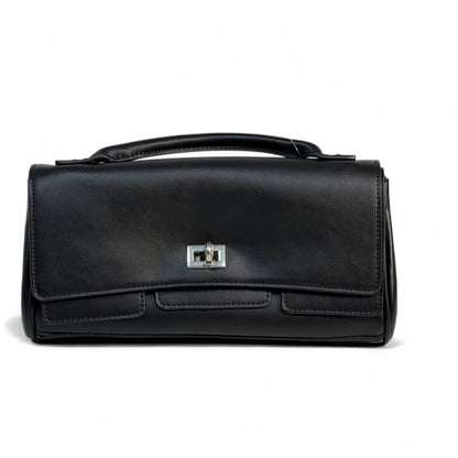 Balenciaga Black Leather Handbag with Silver Hardware 🖤 | Timeless Parisian Minimalism