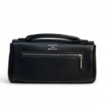 Balenciaga Black Leather Handbag with Silver Hardware 🖤 | Timeless Parisian Minimalism
