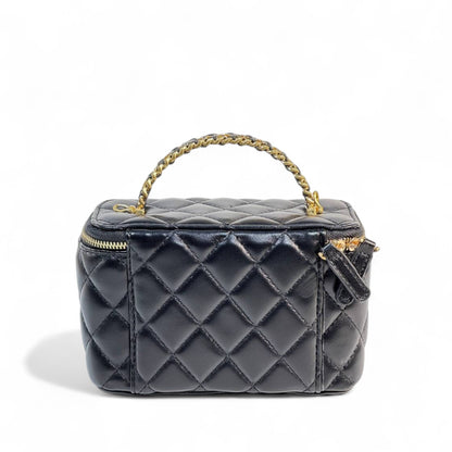 Chanel Black Quilted Vanity Bag 🖤 | Classic CC Gold Chain Handbag