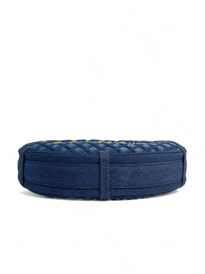 Balmain Quilted Denim Shoulder Bag 💙 | Gold Chain Luxury Designer Bag