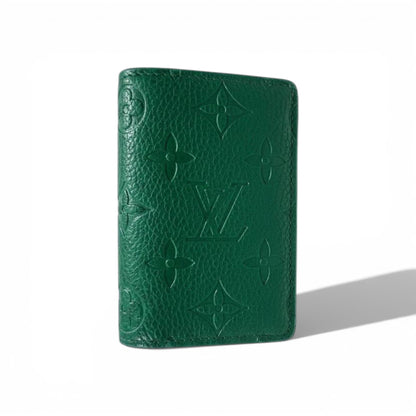 🪪 Louis Vuitton Green Monogram Embossed Leather Card Holder