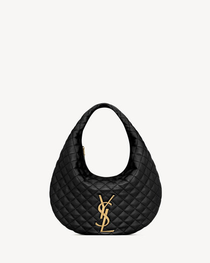 👜 Saint Laurent Quilted Leather Hobo Bag with Gold Logo