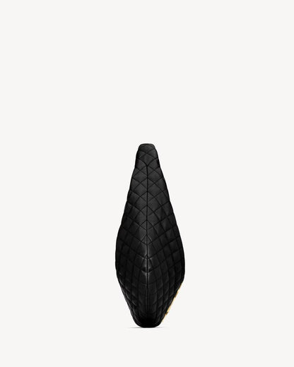 👜 Saint Laurent Quilted Leather Hobo Bag with Gold Logo