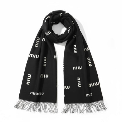 🖤✨🧣 MIU MIU ALL-OVER LOGO SCARF 🧣✨🖤