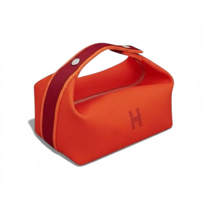 👜✨ HERMÈS Mini Canvas Top-Handle Bag – Orange