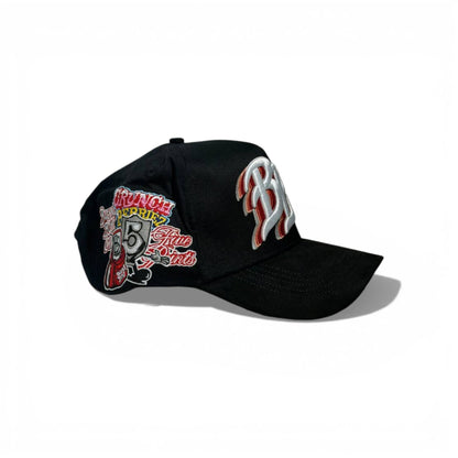 🧢 BB Embroidered Black Baseball Cap – Graphic Patch Streetwear Hat 🔥