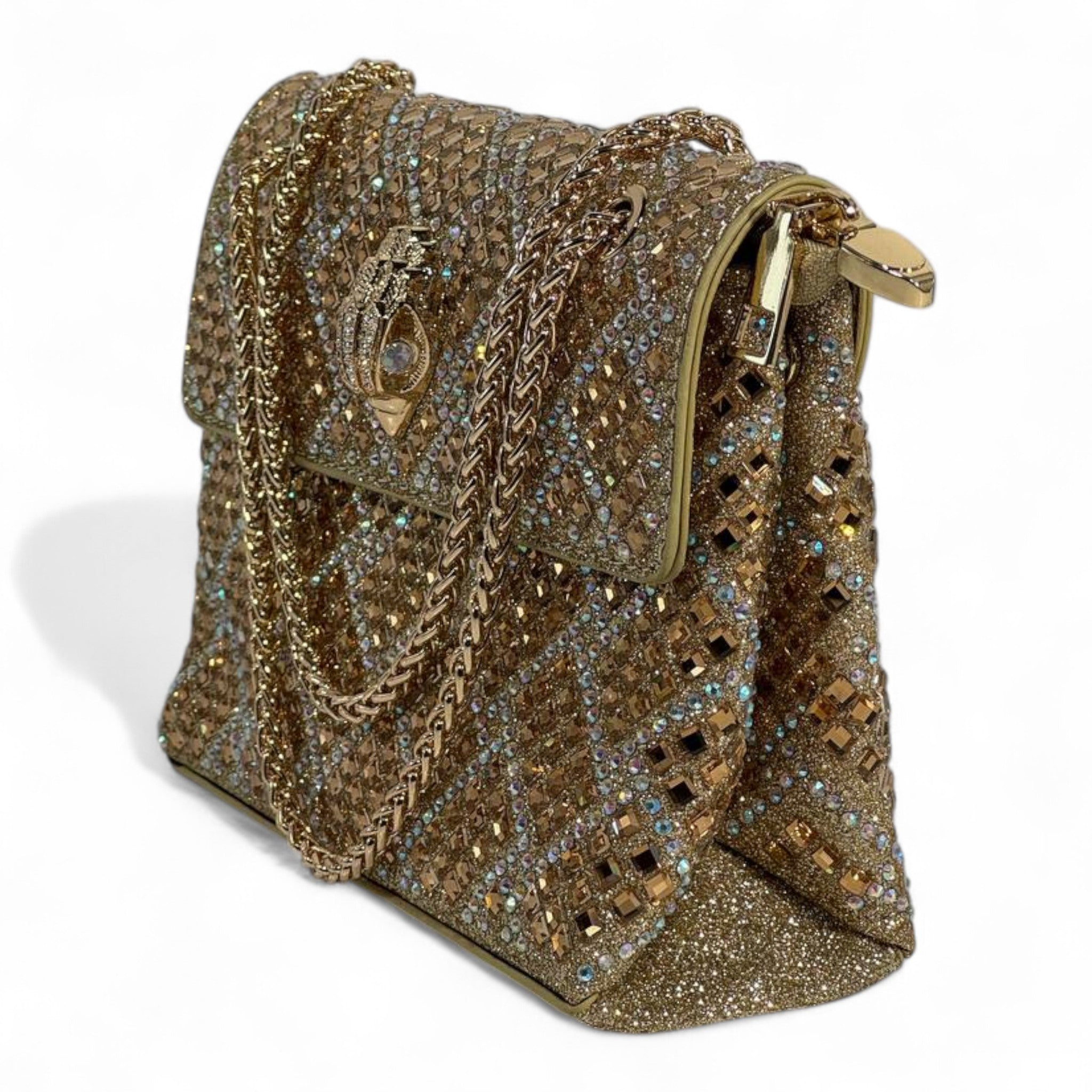 Luxury Crystal Evening Bag ✨ | Golden Rhinestone Clutch with Glamorous Sparkle soirée