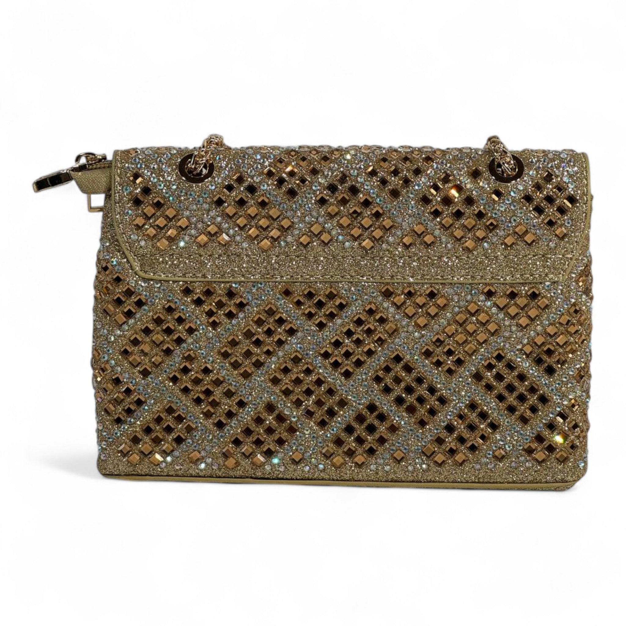 Luxury Crystal Evening Bag ✨ | Golden Rhinestone Clutch with Glamorous Sparkle soirée