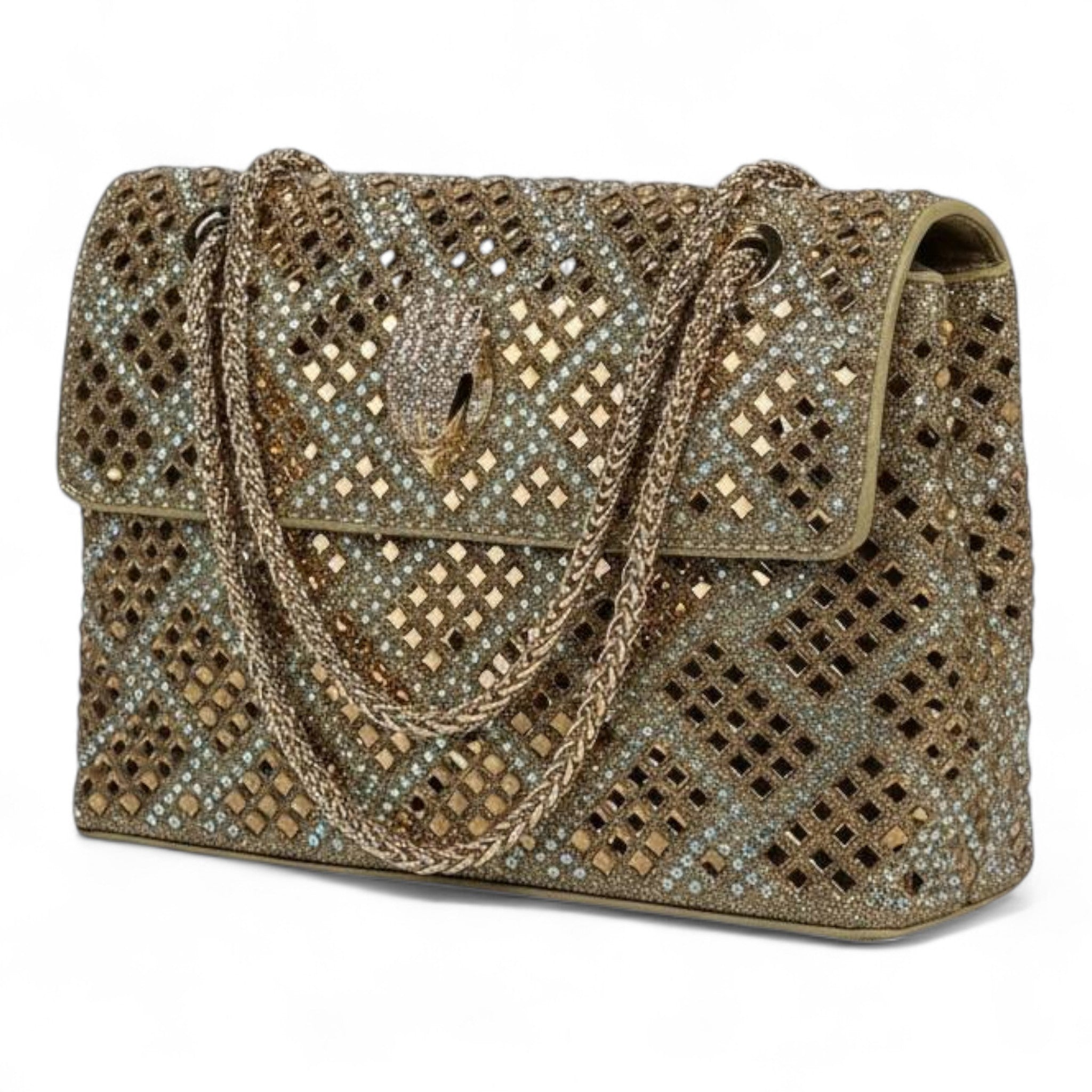 Luxury Crystal Evening Bag ✨ | Golden Rhinestone Clutch with Glamorous Sparkle soirée