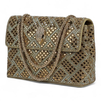 Luxury Crystal Evening Bag ✨ | Golden Rhinestone Clutch with Glamorous Sparkle soirée
