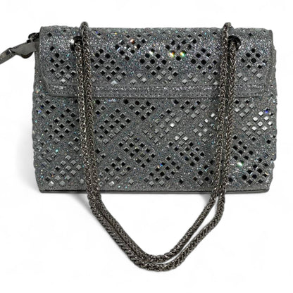 Silver Diamond Mesh Luxury Handbag ✨ | Crystal Evening Shoulder Bag for Elegant Occasions soirée
