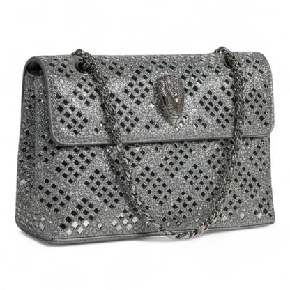 Silver Diamond Mesh Luxury Handbag ✨ | Crystal Evening Shoulder Bag for Elegant Occasions soirée