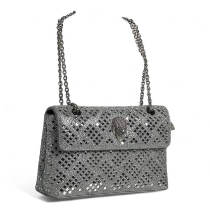 Silver Diamond Mesh Luxury Handbag ✨ | Crystal Evening Shoulder Bag for Elegant Occasions soirée